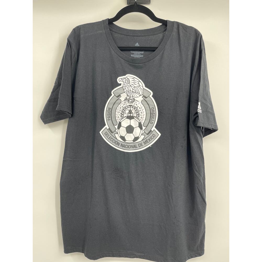 Adidas Womens Black Mexico Football Soccer National Team Logo T Shirt NEW Large